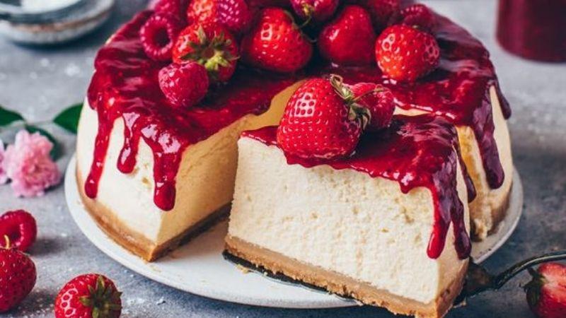 Bánh âu chesecake dâu tây