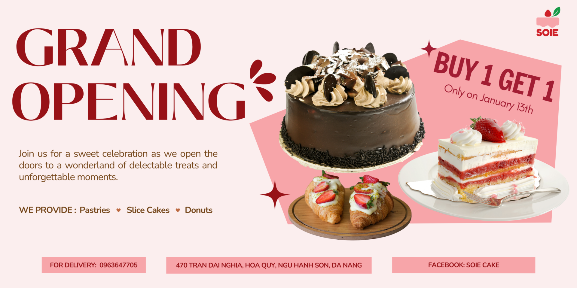 Khai trương SoieCake tại Đà Nẵng với thông tin Grand Opening và ưu đãi hấp dẫn